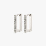 Coby Recycled Crystal Square Hoop Silver-Plated Earrings ACC Jewellery Pilgrim   