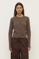 Benny Cocoa Marle Wool Knit Cardigan