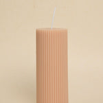 Flat Head Ribbed Column Medium Handmade Soy Nude Candle