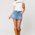 95 Jem Blue Aline Denim Mini Skirt