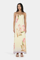 Acacia Golden Drift Floral Print Strapless Maxi Dress