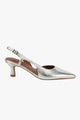 Kaylee Silver Leather Pointed Low Heel