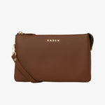 Tilly Multi Pocket Nutshell Leather Crossbody Clutch