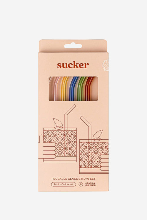 Sucker, Reusable Glass Smoothie Straws