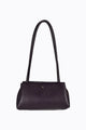Idris Chocolate Vegan Leather Gold Hardware Shoulder Bag