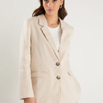 Pillar Cream Linen 2 Button Blazer