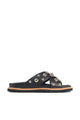 Mode Black Gold Stud Cross Over Slide