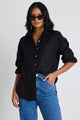 Optimum Black Linen Oversized Shirt