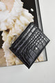 Ivy Black Silver Croc Wallet
