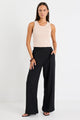 Instinctive Black Recycled Stretch Back Wide Leg Pant