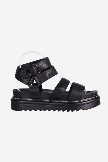 Sadie Black Milled Leather Sandal ACC Shoes - Slides, Sandals Minx   