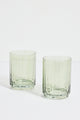 Olive Green Ribbed Set 2 Tumblers