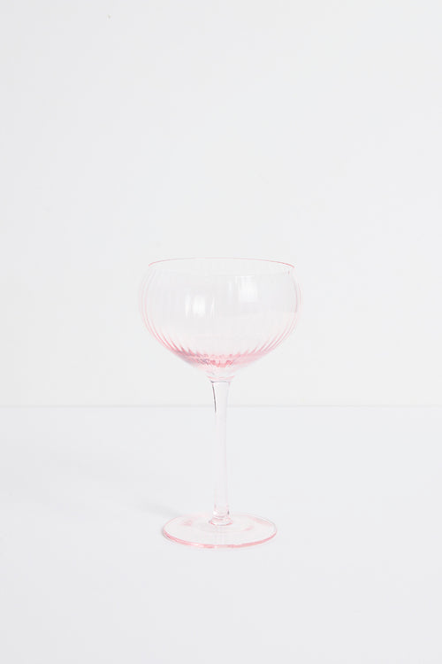 pink wide champagne glass