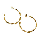 Twister Gold Large Hoop Earrings