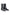 Pair of black leather ankle boots on a white background