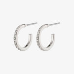 Roberta Pi Silver Plated Crystal 12mm Earrings