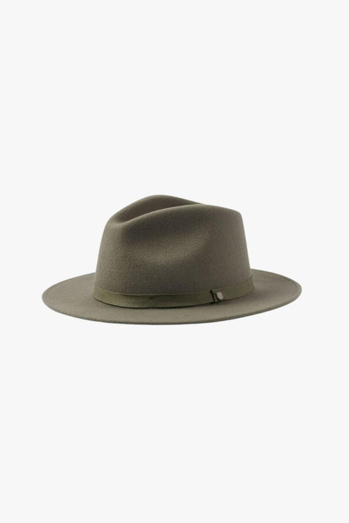 Messer Fedora Olive Wool Felt Hat ACC Hats Brixton   