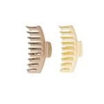Cream Neutral 2 PC Claw Clips