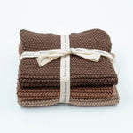 Textured Lavette Set of 3 Chocolate Wash Cloths