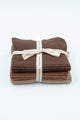 Textured Lavette Set of 3 Chocolate Wash Cloths