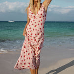Scarlett Blush Floral Strappy V Neck Maxi Dress