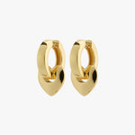 Wave Recycled Chunky Heart Hoops Gold-Plated Earrings ACC Jewellery Pilgrim   