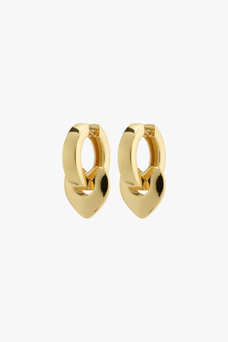 Wave Recycled Chunky Heart Hoops Gold-Plated Earrings ACC Jewellery Pilgrim   