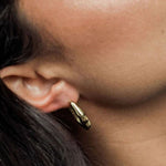 organic wavy gold earring