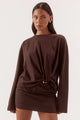 Izel Espresso Twist Front LS Top