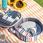 Country Living 2 Person Round Stripe Picnic Bag