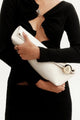 Danielle White Gold Hardware Clutch