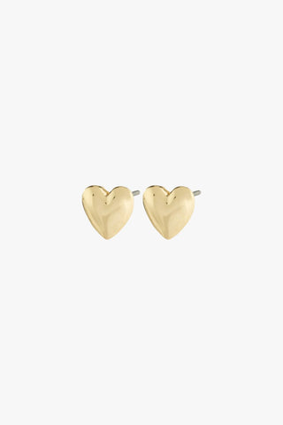 Sophia Recycled Puffy Heart Gold Stud Earrings ACC Jewellery Pilgrim   