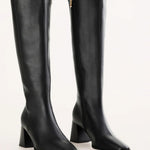 Verneta Black Knee High Mid Heel Boot
