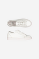 Bandit White Flat Laced Leather Sneaker