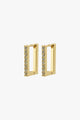 Coby Recycled Crystal Square Hoop Gold-Plated Earrings