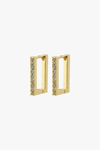 Coby Recycled Crystal Square Hoop Gold-Plated Earrings ACC Jewellery Pilgrim   