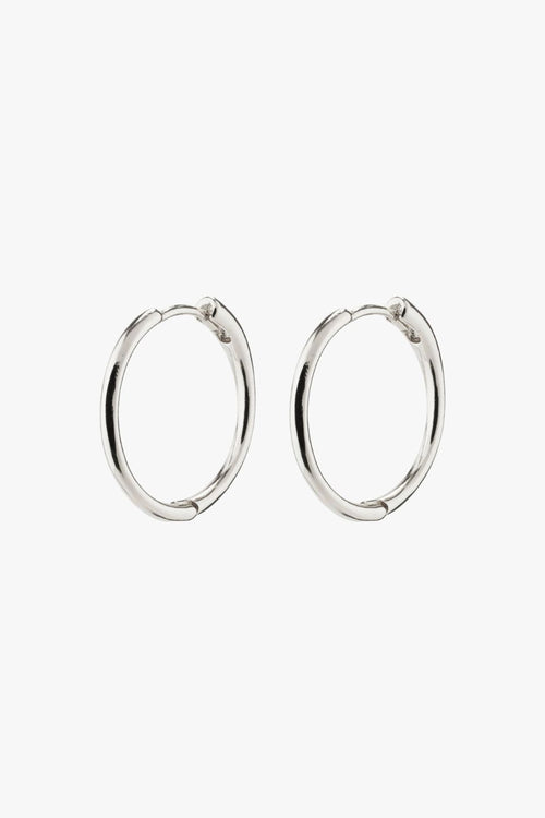 Eanna Medium Hoops Recycled Silver Plated Earrings ACC Jewellery Pilgrim   