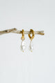Pearl Drop Gold Plated Hoop Earring