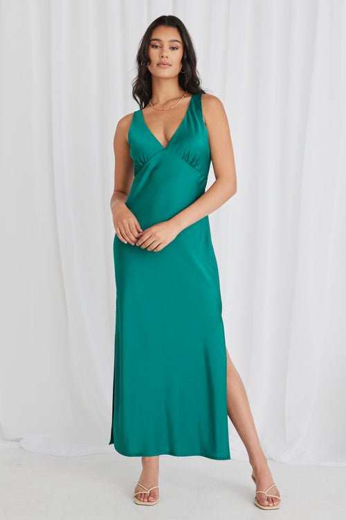 Shop Mable Ocean Green Satin Sleeveless Empire Tie Back Maxi Dress | F Shop Mable Ocean Green Satin Sleeveless Empire Tie Back Maxi Dress | F