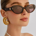 Tootsie Tort Smokey Lens Round Cat Eye Sunglasses