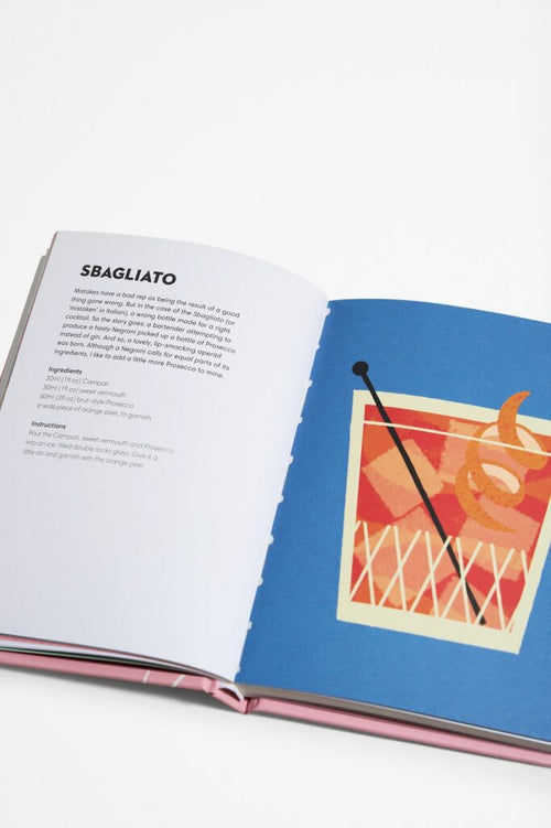 Pages with recipe and illustration from a pink book titled ' Prosecco Made Me Do It' 