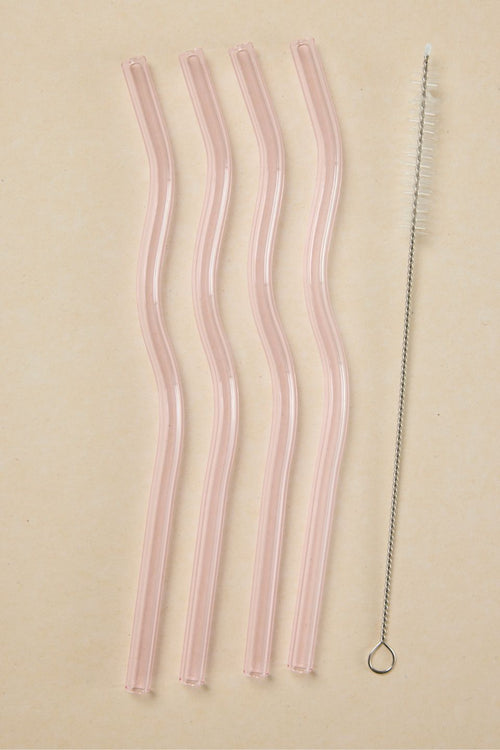 pink glass straw