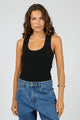 Ollie Black Scoop Rib Knit Tank