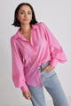 Savvy Bubblegum Pink Sheer Puff Sleeve Shirt