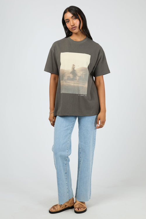 Yellowstone Charcoal Digital Print Relaxed Tee