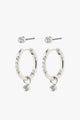 Elna Crystal Hoop Silver Set 2 Recycled Earrings