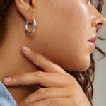 Edea Hoops Recycled Silver Plated Earrings ACC Jewellery Pilgrim   
