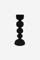 Textured Black Stacked Ball 18cm Candle Stick