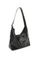 Sisa Black Shine Slouch Shoulder Bag