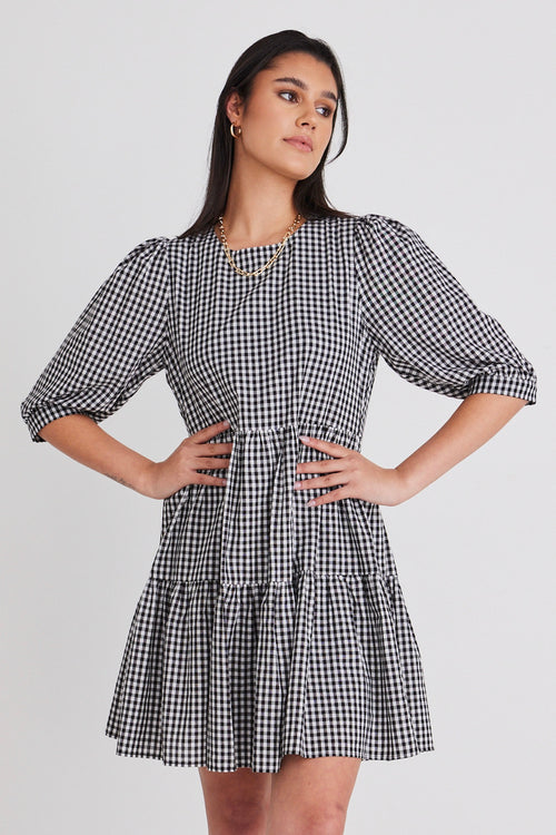 Buttercup Gingham Tie-back Dress XS/S – OMNIA